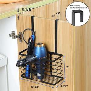 Porte de sèche-cheveux et de <span class=keywords><strong>lisseur</strong></span> sur la porte de l'armoire <span class=keywords><strong>Support</strong></span> de sèche-cheveux adhésif <span class=keywords><strong>Support</strong></span> <span class=keywords><strong>mural</strong></span> pour outils de cheveux chauds - Product Image 6