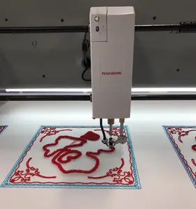 Machine de broderie à la chenille avec chaîne, 4 têtes de rouleau essuie-tout, outils de broderie