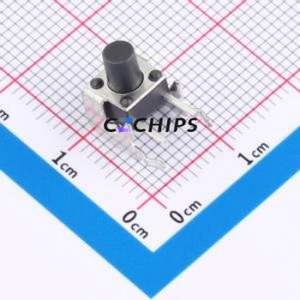 TC-1102N-C-C-B Tactile Switch Bent Lead Through Hole,6x6mm Switch Single Pole Single Throw Round Button 2.6N Right Angle Insert - Product Image 1