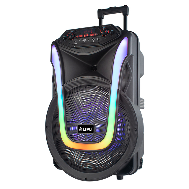 15 Inch Portable Trolley Speaker With Pull Rod Outdoor Wireless Karaoke Music Player