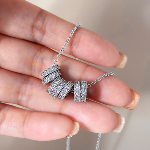 Micro Paved Cubic Zirconia 18K Gold Plated Multi Rolling Charm Zircon Pendant Necklaces for Women - Product Image 6