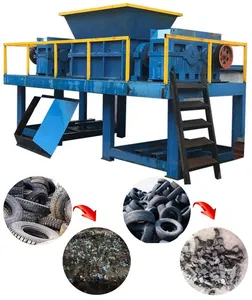 Small business sale waste tyre whole crusher recycling double shaft tire shredder