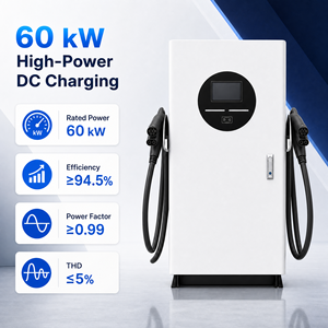 <span class=keywords><strong>Borne</strong></span> <span class=keywords><strong>de</strong></span> <span class=keywords><strong>recharge</strong></span> rapide pour véhicules électriques 60 kW DC CCS2, station <span class=keywords><strong>de</strong></span> charge OCPP 1.6J, design compact à poser au sol, IP54, pour usage commercial extérieur - Product Image 2