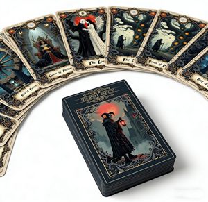 Cartes <span class=keywords><strong>de</strong></span> tarot personnalisées en gros, 78 cartes <span class=keywords><strong>de</strong></span> tarot <span class=keywords><strong>de</strong></span> luxe avec dorure or foncé et boîte rigide, cadeau pour les amateurs <span class=keywords><strong>de</strong></span> tarot et la revente - Product Image 3