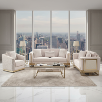Canapé Chesterfield en velours moderne avec dossier capitonné, pieds dorés, rembourrage en éponge confortable, rectangulaire, pour appartement, hôtel, bureau, maison