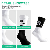 Chaussettes de sport unisexes en Spandex/Polyester/Coton de qualité, respirantes, tricotées, à compression, pour le cyclisme et la course à pied, vente en gros