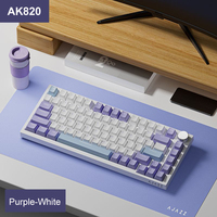 Ajazz keyboard mekanik berkabel RGB, 82 tombol AK820 75% Gasket Hot Swap Gaming