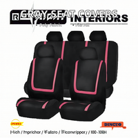 Ensemble universel de housses de siège de voiture en polyester gris SUV Truck Van Sedan Airbag Accessoires intérieurs compatibles pour l'avant deux sièges