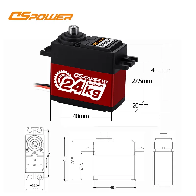 Servo de torque alto 25kg, para rc modelo de braço robótico diy baixa carro 1/10 escala caminhão servo sanwa