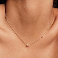 Collar de número de mujer de moda que no se desvanece collar con colgante de número de Ángel de piedra natal de acero inoxidable chapado en oro de 18 quilates