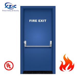 Porte de sortie d'urgence moderne en acier, à finition lisse, avec barre anti-panique et fenêtre de <span class=keywords><strong>vision</strong></span>, pour postes de transformation et hôtels - Product Image 2