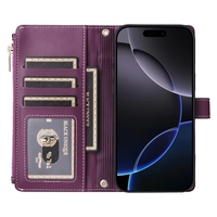 Tas dompet selempang kulit untuk iPhone, tas casing Flip gaya ritsleting untuk iPhone 11 pro max/12 pro max/13 pro max/14 Plus