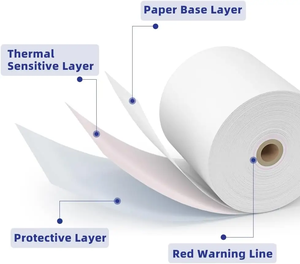 Papel Térmico <span class=keywords><strong>sin</strong></span> Núcleo de 80x80mm al por Mayor, Rollo Térmico Súper Blanco de 57x50mm, Papel Ecológico para Máquinas POS y Cajeros Automáticos - Product Image 5