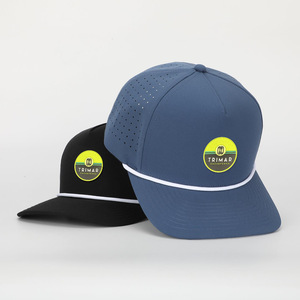 Trou découpé au laser perforé sportif personnalisé 5 panneaux en caoutchouc respirant PVC Logo Performance étanche Sports Camo Casquette de baseball <span class=keywords><strong>Golf</strong></span> - Product Image 3