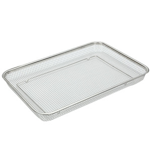 Stainless Steel BBQ Wire <b>Mesh</b> Basket Rectangle With Cooking Grate <b>For</b> Outdoor <b>Grilling</b> Vegetables And Meat - Product Image 4