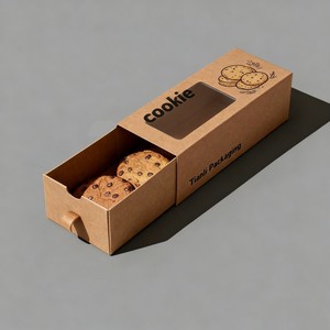 Cajas de embalaje de impresión digital <span class=keywords><strong>personalizadas</strong></span> al por mayor <span class=keywords><strong>para</strong></span> galletas, galletas, chocolate, caja Kraft de grado alimenticio con bandeja de plástico PS - Product Image 2