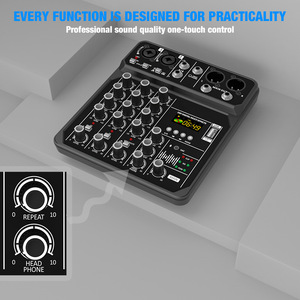 <span class=keywords><strong>Console</strong></span> de <span class=keywords><strong>mixage</strong></span> 4 canaux avec interface USB, amplificateur de contrôleur DJ de haute qualité pour karaoké et utilisation musicale à domicile - Product Image 3