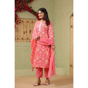 Tradicional señoras Kurta para verano venta al por mayor nueva moda tradicional indio algodón Kurti conjunto con bordado hecho a mano - Product Image 2