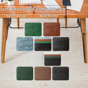 Tarjetero Multifuncional de Poliéster con Textura de Cocodrilo para Identificación y Tarjetas de Crédito, con Bolsillo Vertical, para Tarjetas de Oficina, sin Cierre - Product Image 2