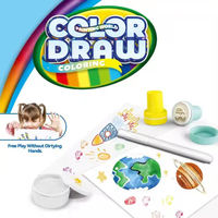 Set Lukisan dan Gambar Doodle Anak-Anak dengan Pena Warna-Warni, Set Kertas Gambar Kreatif Anak-Anak, Set Lukisan Ajaib DIY