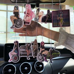 Ambientador colgante para espejo retrovisor con forma de coche, de papel de algodón absorbente, con aroma a fresia, venta al por mayor - Product Image 5