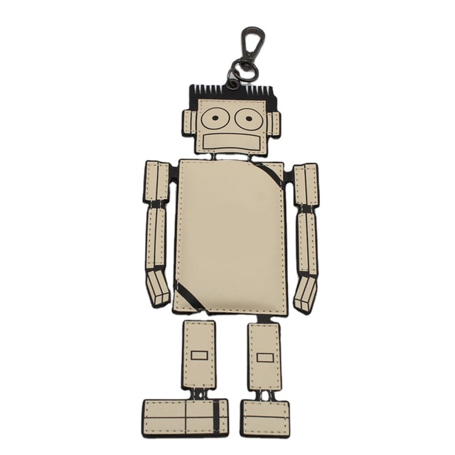 Fashion PU Leather Robot Cartoon Woven Keychain