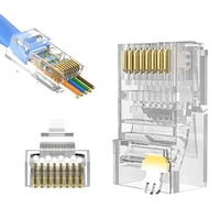 Connecteur blindé RJ45 Cat6, prise trapézoïdale Cat5e avec prise modulaire RJ45 plaquée or 1u,50u,30u,15u,6u,fu