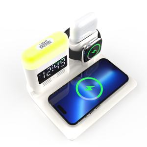 Station de charge de téléphone électrique à lumière LED multifonctionnelle 5 en 1 Nouveau produit Adaptateurs de chargeurs adaptés à plusieurs appareils - Product Image 1