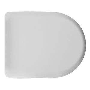 Asiento de inodoro termoestable D061 con doble bisagra, blanco, 48 cm de largo, 39 cm de ancho - Product Image 1