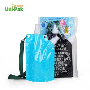 Custom Foldable Water Bottle 150Ml 480Ml 17Oz Outdoor Hiking Camping Running Sports Travel Folding Portable Drinking Nozzle Bag