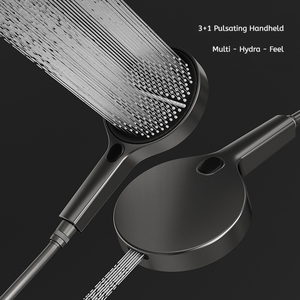 Nouvel ensemble de <span class=keywords><strong>douche</strong></span> thermostatique numérique chromé, encastré au plafond, avec contrôle double chaud/froid, pommeau de <span class=keywords><strong>douche</strong></span> carré en laiton à LED effet pluie - Product Image 6