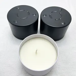 豪华无缝铝罐蜡烛蜡融化包装锡黑白哑光蜡烛罐