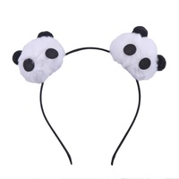 Accessoires Pluche Faux Fur Pom Pom Bal Kat Oor Panda Kostuum Bladerdeeg Hoofdband