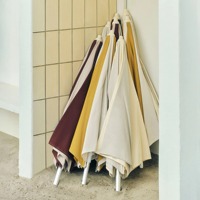 Parasol de plage pliable de 6,5 pieds, style rétro, robuste, portable, à hauteur réglable, pour jardin, plage et extérieur