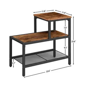 批发沙发侧带储物角桌3层侧桌3层木制茶几带网底搁板