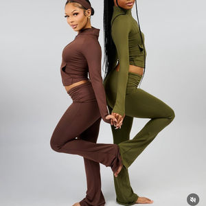 <span class=keywords><strong>Produttori</strong></span> OEM di <span class=keywords><strong>Abbigliamento</strong></span> Sportivo Femminile, Tuta con Giacca e Pantaloni Lunghi con Tasche, Completo Due Pezzi Ropa Deportiva Mujer - Product Image 2