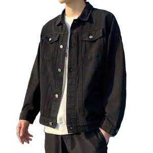Blouson Moto en Jean Lavé Grande Taille pour Homme, Style Décontracté Vintage 3D, Coton Denim Prêt-à-Porter, Collection Automne - Product Image 3