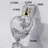 Flacon de parfum personnalisé de 80 ml en forme de cœur, flacon de parfum vide en verre transparent avec boîte d'emballage