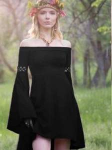 Vestidos de <span class=keywords><strong>Disfraz</strong></span> de Mujer Estilo Renacentista, Medieval y Victoriano, con Hombros Descubiertos, Manga Larga, Volantes y Corte Mini, 2026 - Product Image 3