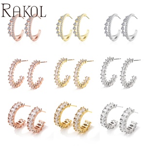 RAKOL EP2295 <span class=keywords><strong>Orecchini</strong></span> <span class=keywords><strong>a</strong></span> <span class=keywords><strong>Cerchio</strong></span> Extra Grandi alla Moda per Matrimonio, Placcati <span class=keywords><strong>in</strong></span> Rodio e <span class=keywords><strong>Oro</strong></span> con Zirconi Cubici per Donne - Product Image 4