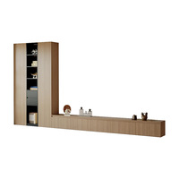 Meuble TV mural haut en bois massif, style moderne et minimaliste, sur mesure pour toute la maison, meuble de salon, mobilier domestique