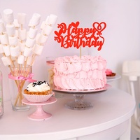 Décoration de gâteau d'anniversaire scintillante, décoration de gâteau d'anniversaire faite à la main, fournitures pour fête d'anniversaire/anniversaire