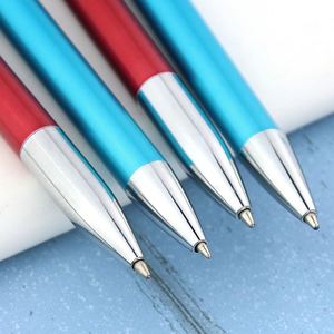 Brushed Aluminum Click <b>Ballpoint</b> <b>Pen</b> With Full Chrome Metal Fittings 2 Bright Solid Color Retractable Advertising <b>Pen</b> - Product Image 4