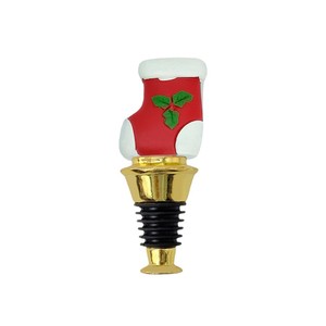 Christmas Stocking Wine Bottle Stopper Zinc Alloy Red White Holiday Decorative Gift For Party - Product Image 1