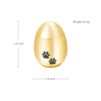 Urne funéraire en acier inoxydable en forme d'œuf avec empreinte de patte, pour cendres d'animaux de compagnie ou humains, porte-cendres commémoratif, bijou funéraire, souvenir de crémation