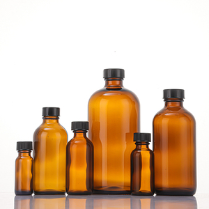 1/2oz 1oz 2oz 4oz 8oz 15ml 30ml 60ml 120ml 240ml 480ml hổ phách Boston chai thủy tinh hình tròn với hình nón màu đen dòng mũ - Product Image 4