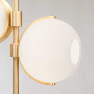 Lampe de table sphérique en verre moderne, source de lumière LED, base E27, commande par interrupteur, éclairage décoratif pour chambre à coucher - Product Image 2