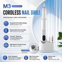 Machine à polir les ongles rechargeable 18000PRM avec écran LED, contrôle à 3 vitesses et embouts interchangeables