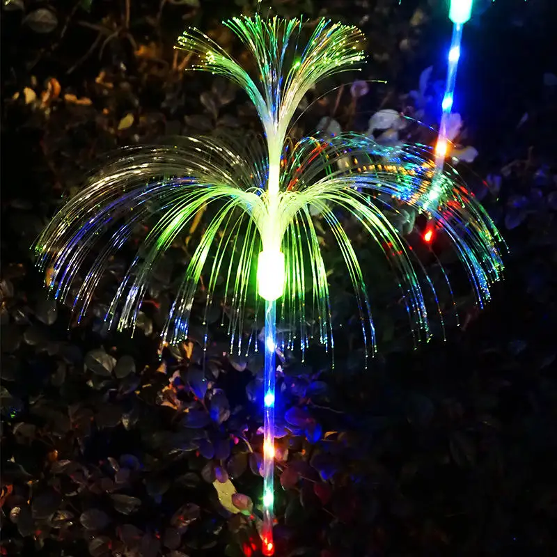 Lampe de méduse à fibre optique artificielle en gros de haute qualité par énergie solaire pour la décoration de vacances