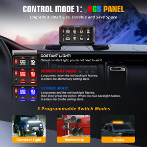 Panel de interruptor de 8 entradas RGB regulable para vehículo, sistema de relé de caja de Control de circuito, Pod - Product Image 4